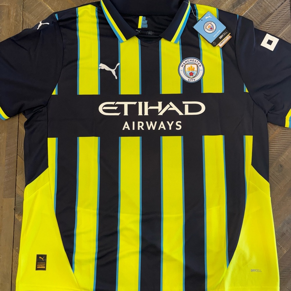 PUMA Manchester City Officially Licensed Soccer Jersey Yellow Blue 2XL